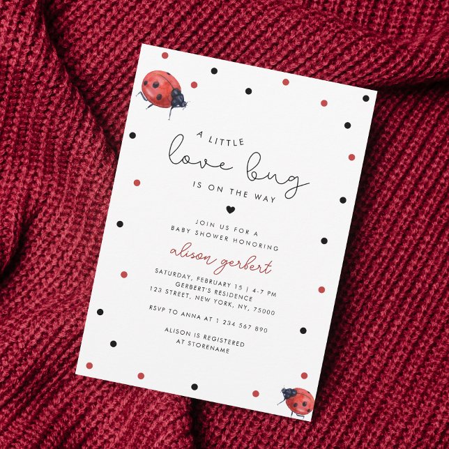 A Little Love Bug Cute Gender Neutral Baby Shower Invitation (Creator Uploaded)