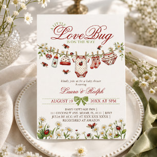 A Little Love Bug Girl Baby Shower Invitation