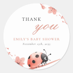 A Little Love Bug Is On The Way Baby Shower Classic Round Sticker