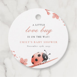A Little Love Bug Is On The Way Baby Shower Favour Tags