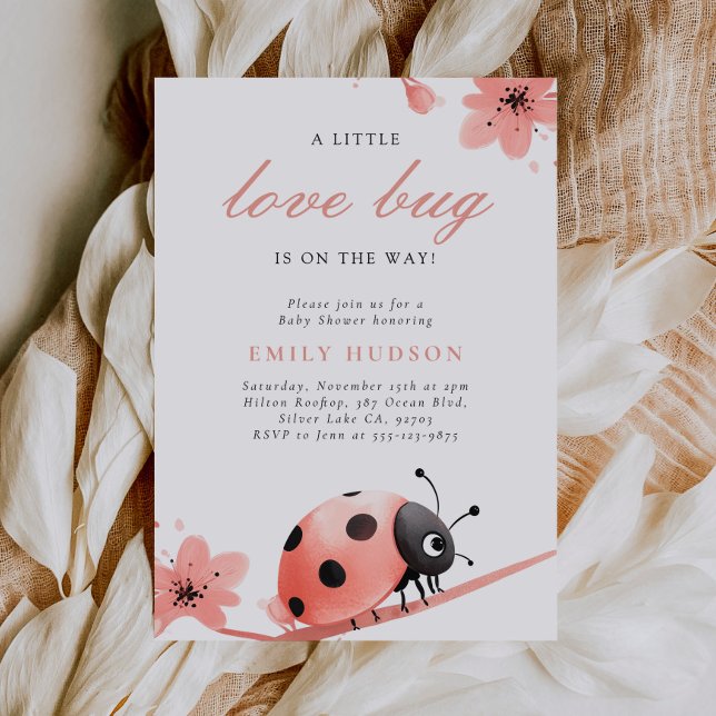 A Little Love Bug Is On The Way Baby Shower Invitation (Creator Uploaded)