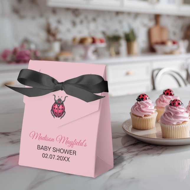 A Little Love Bug Is On The Way Ladybug Favor Box (Creator Uploaded)