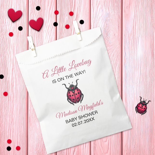 A Little Love Bug Is On The Way Ladybug Favour Bag (Creator Uploaded)