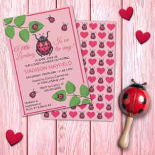 A Little Love Bug Is On The Way Ladybug Invitation