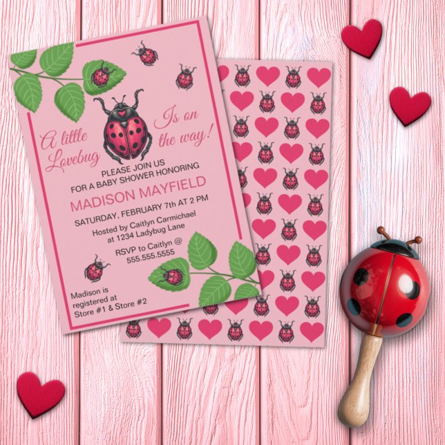 A Little Love Bug Is On The Way Ladybug Invitation (Creator Uploaded)