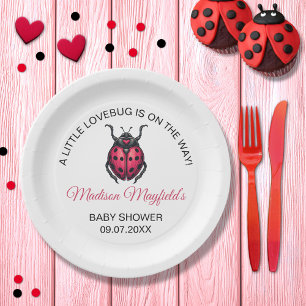 A Little Love Bug Is On The Way Ladybug Paper Plat Plate