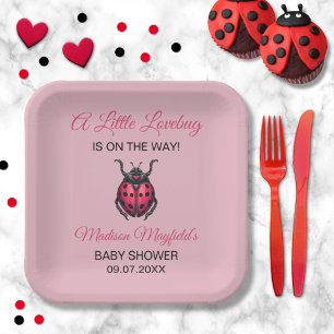 A Little Love Bug Is On The Way Ladybug Paper Plate