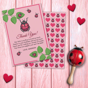 A Little Love Bug Is On The Way Ladybug Thank You Card