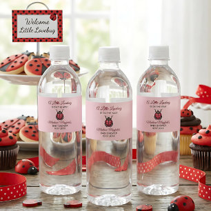 A Little Love Bug Is On The Way Ladybug Water Bottle Label