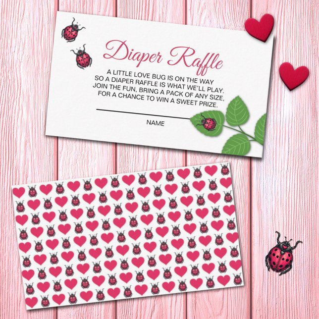 A Little Love Bug Ladybug Diaper Raffle Enclosure Card (Creator Uploaded)