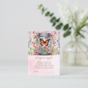 A little love in a jar butterfly Baby Shower  Enclosure Card
