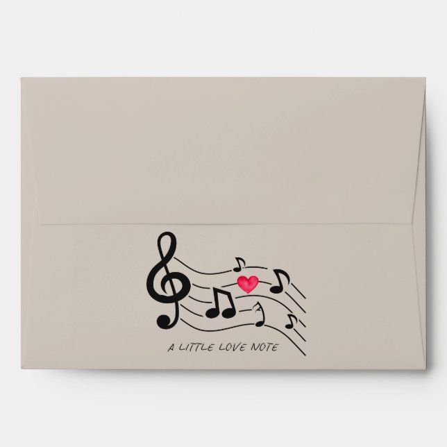 'A Little Love Note' Wedding Couples Light Taupe Envelope (Back (Top Flap))