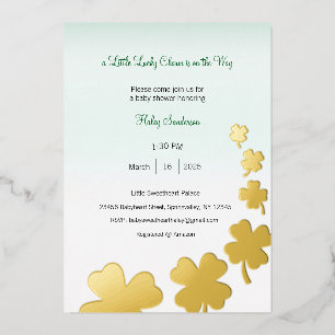 A Little Lucky Charm is on the Way Invitation