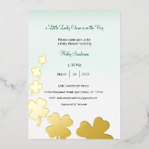 A Little Lucky Charm is on the Way Invitation