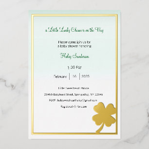 A Little Lucky Charm is on the Way Invitation