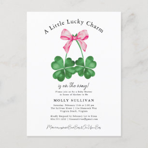 A Little Lucky Charm Shamrock Coquette Bow  Postcard