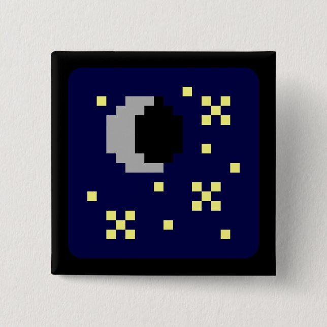 A Little Lunar 2 Inch Square Button (Front)
