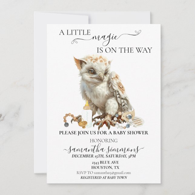 A Little Magic Griffin on the Way Baby Shower  Invitation (Front)