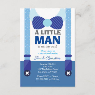 A little man baby shower invitation card