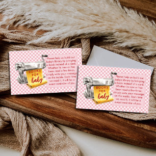 A Little Meatball Books For Baby Pink Baby Shower Enclosure Card