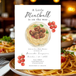 A little Meatball is on the way Baby Shower Invitation