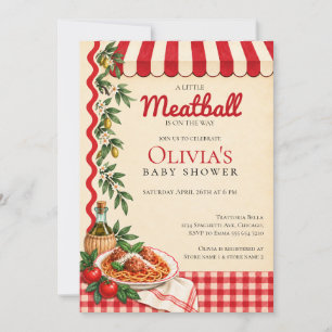 A Little Meatball Is on the Way Baby Shower Invitation