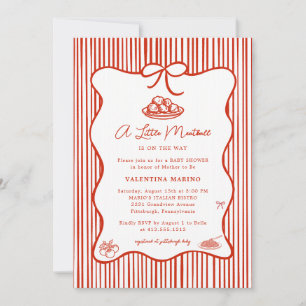 A Little Meatball is on the Way Doodle Baby Shower Invitation