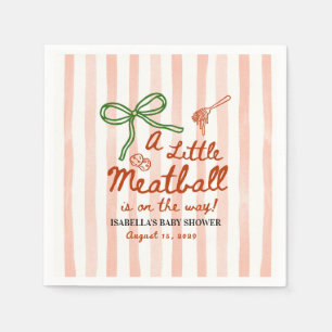 A little meatball is on the way Green Bow Napkin