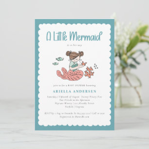 A Little Mermaid is on Her Way Baby Shower  Invitation