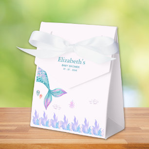 a Little Mermaid is on her way Girl Baby Shower Favor Box