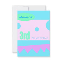 A little Monster 3rd Birthday Party Invitation