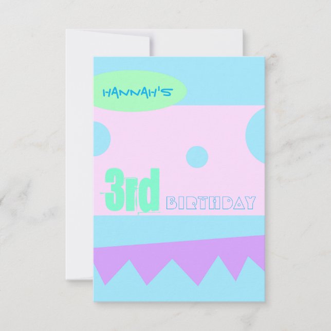 A little Monster 3rd Birthday Party Invitation (Front)