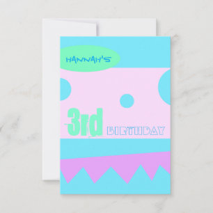 A little Monster 3rd Birthday Party Invitation