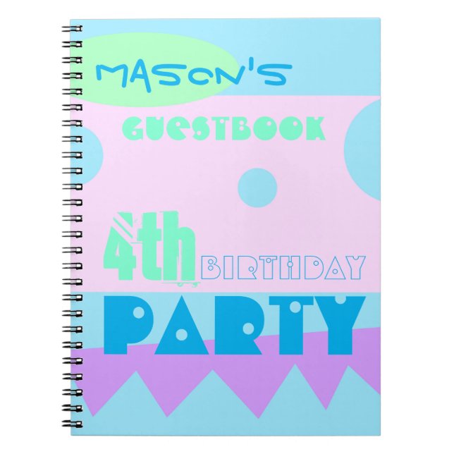 A Little Monster 4th Birthday Party Guestbook Notebook (Front)