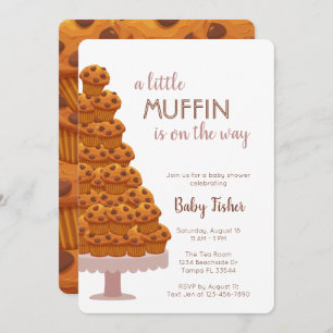 A Little Muffin Dusty Pink Baby Shower Invitation