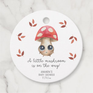 A little mushroom is on the way - Baby shower Favour Tags