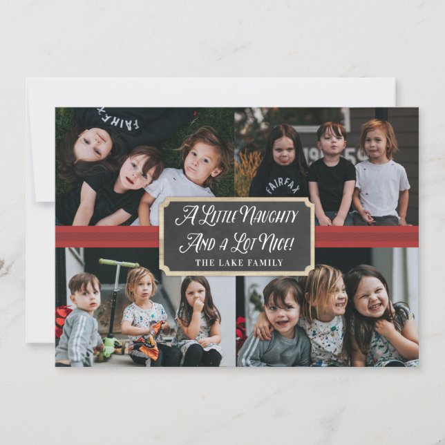 A Little Naughty and A lot Nice Photo Holiday Card (Front)