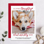A Little Naughty Personalized Dog Pet Photo Holiday Card<br><div class="desc">A Little Naughty, but mostly Nice! Send cute and fun holiday greetings with this super cute personalized custom pet photo holiday card. Merry Christmas wishes from the dog with cute paw prints in a fun modern photo design. Add your dog's photo or family photo with the dog, and personalize with...</div>
