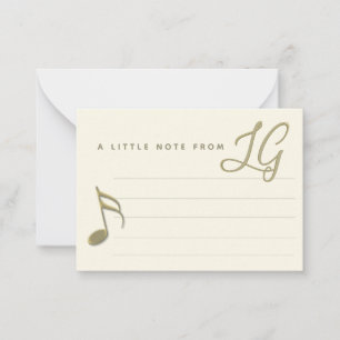 A Little Note Monogrammed Music Note Cards