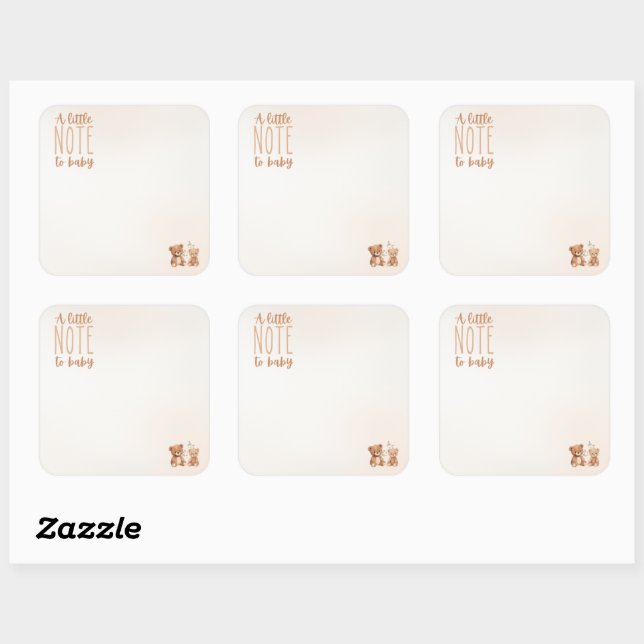 A Little Note to Baby Sticker Inside Book for Baby (Sheet)