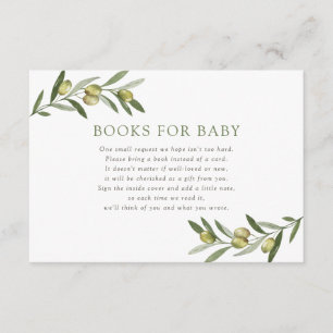 A Little Olive Baby Shower Books for Baby Enclosure Card