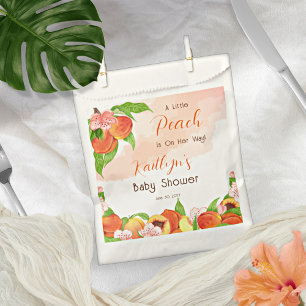 A Little Peach Is On Her Way Girl Baby Shower Favour Bag