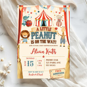 A Little Peanut Circus Baby Shower Invitation