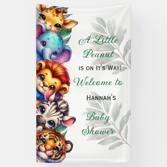 A Little Peanut is on It's Way | Baby Shower Banner (Vertical)