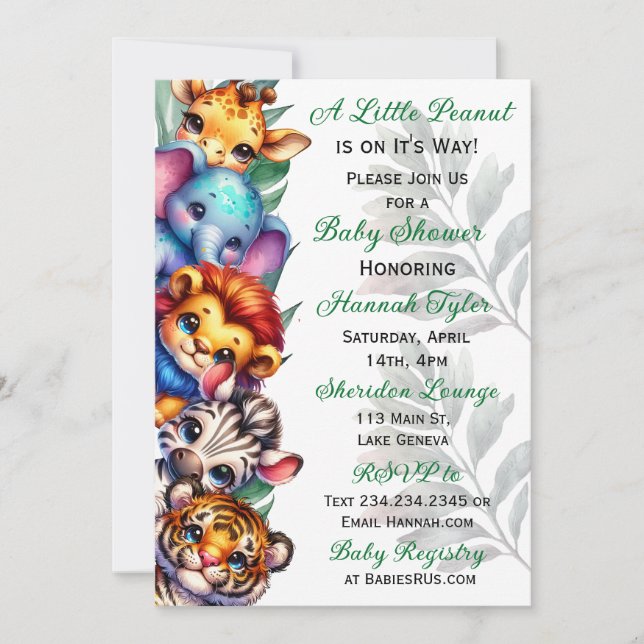 A Little Peanut is on It's Way | Baby Shower Invitation (Front)
