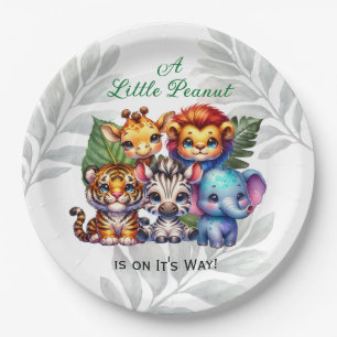 A Little Peanut is on It's Way   Baby Shower Paper Plate