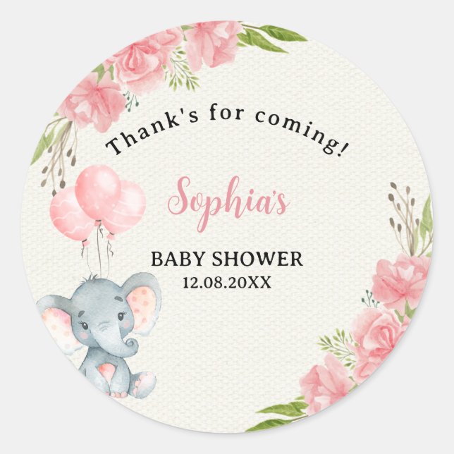 A Little Peanut is on the Way, baby shower Girl Classic Round Sticker (Front)