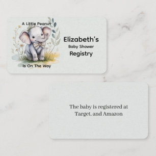 A Little Peanut Is On The Way Boy Baby Shower Enclosure Card