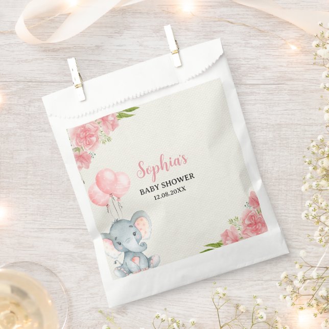 A Little Peanut is on the Way Elephant Favour Bag (Clipped)