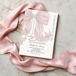 A little Pearl Bow Girl Baby Shower Invitation